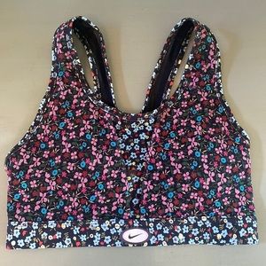 Nike Flower Printed Sports Bra, SIZE: Small, Medium Support.